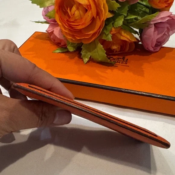 Authentic Hermes Orange Card Holder - Picture 7 of 16